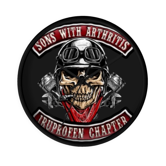 Discover Sons With Arthritis Ibuprofen Chapter Funny Biker Skull Wall Clocks
