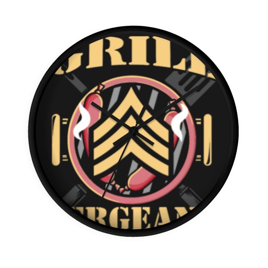 Discover Grill Sergeant - Funny BBQ Design Wall Clocks