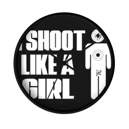 Discover I Shoot Like A Girl - Gun Shooting Funny Gift Wall Clocks