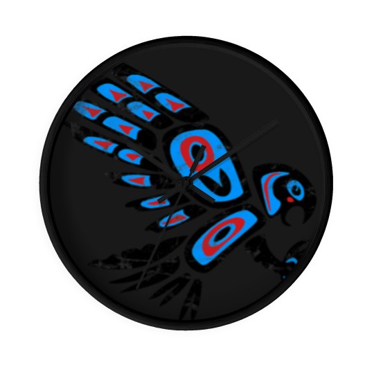 Discover native american red tailed hawk bird Totem tribal Wall Clocks