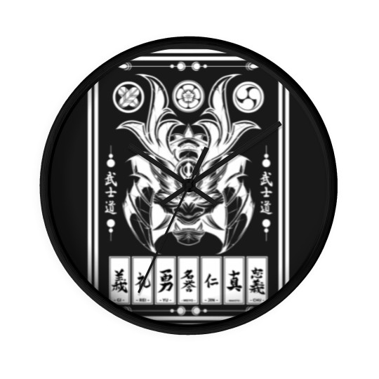 Discover Japanese Anime Kitsune Mask Samurai Oni Kanji Wall Clocks