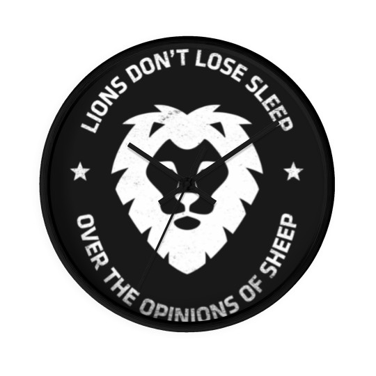 Discover Lions Don't Lose Sleep Over Sheep Distressed Graphic Wall Clocks