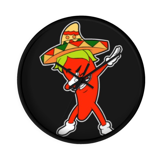 Discover Chili Dabbing Pepper Mexican Hot Jalapeno Dab Gift Wall Clocks