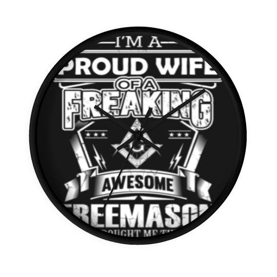 Discover Freemason - PRoud Wife Of A Freemason Wall Clocks