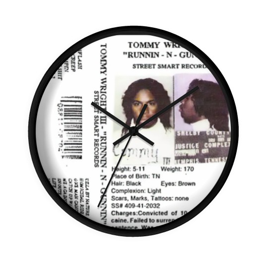 Discover Runnin N Gunnin Tommy Wright the 3rd Wall Clocks