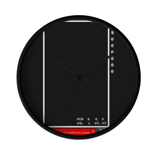 Discover Black Overflow - Techwear - Wall Clocks