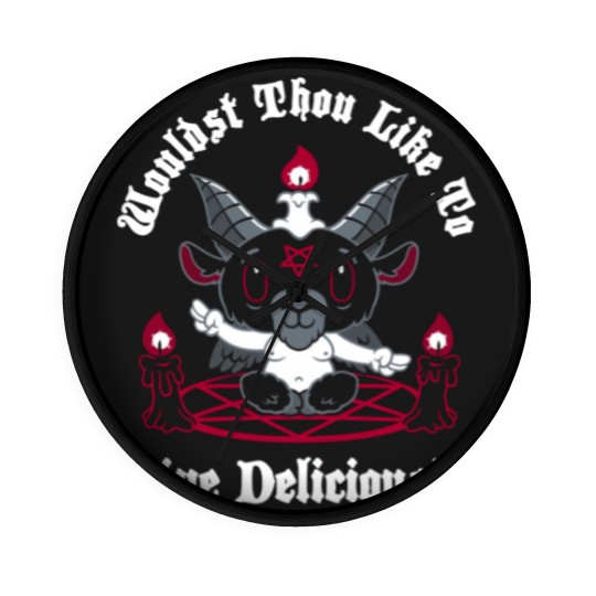 Discover Live Deliciously - Creepy Cute - Satanic Goat - Occult - Witch - Satan - Wall Clocks
