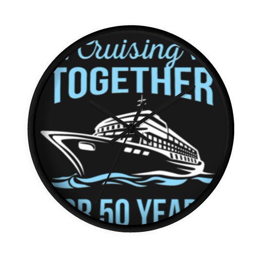 Discover Wedding Anniversary Cruising Together For 50 Years Wall Clocks