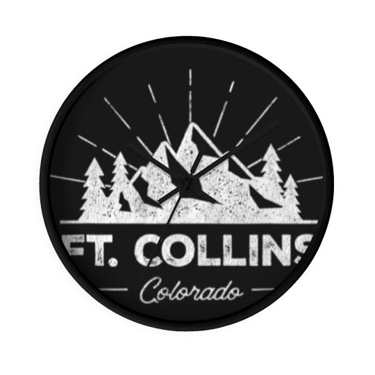Discover Ft Fort Collins Colorado CO Wall Clocks Vintage Hiking Retro Wall Clocks