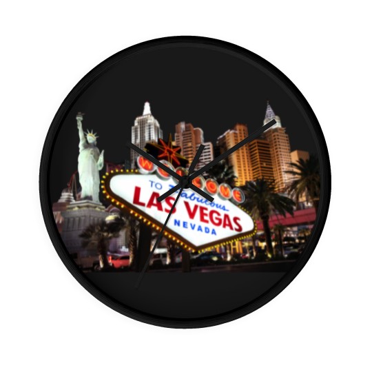 Discover Las Vegas Famous Sign Strip Building Skyline Souvenir Gift Wall Clocks