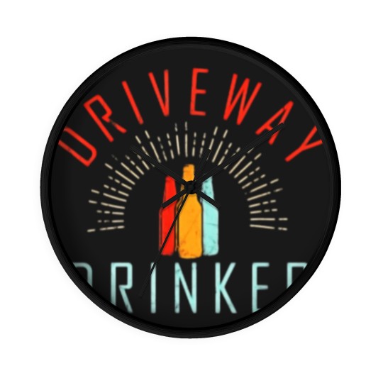 Discover Driveway Drinker Wall Clocks Retro Vintage Funny Wall Clocks