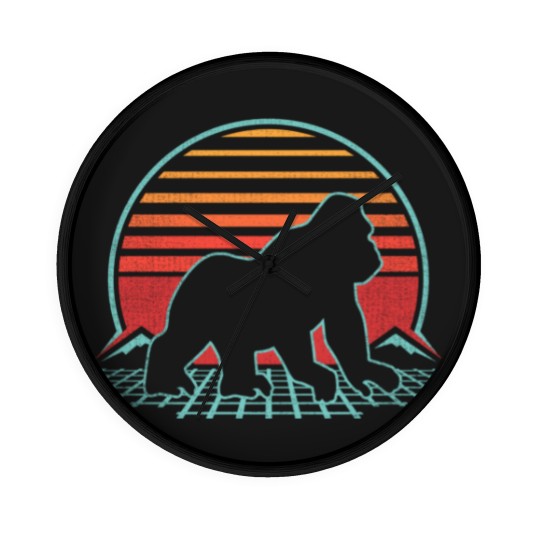 Discover Gorilla Silhouette Wall Clocks Silverback Retro Vintage 80s Style