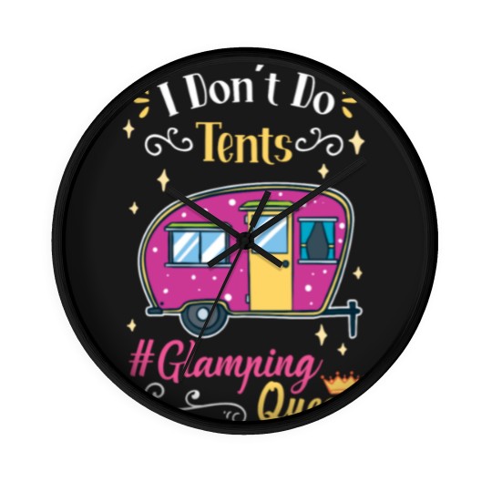 Discover Glamping Queen Camping Grandma Wall Clocks