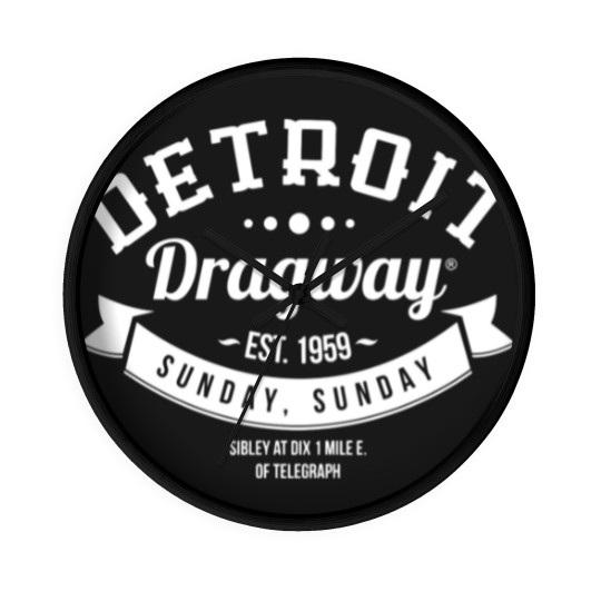 Discover Detroit Dragway Sunday Sunday Wall Clocks