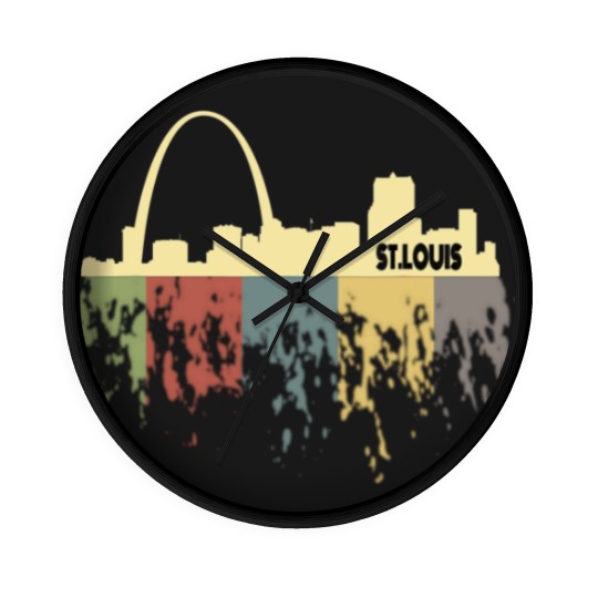 Discover Retro St Louis Wall Clocks Vintage 70s 80s City Silhouette Wall Clocks