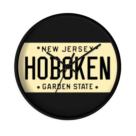 Discover Hoboken New Jersey License Plate Wall Clocks