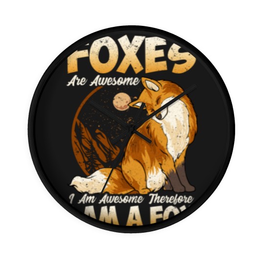 Discover Fox Wall Clocks Foxes Are Awesome Cute Fox Wall Clocks Kids Girls Boys Wall Clocks