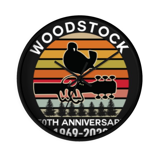 Discover woodstock 50th anniversary 1969 2020,Woodstock Wall Clocks,Woodstock 1969 ,Peace Love Bird - Woodstock - Wall Clocks