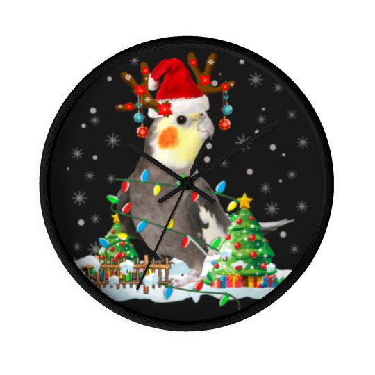 Discover Cute Cockatiel Wall Clocks Christmas Cockatiel Lover Santa Cockatiel Christmas Lights