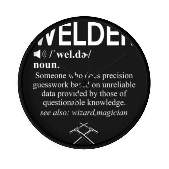 Discover Funny Welding Proud Welder Weld Job American Wall Clocks