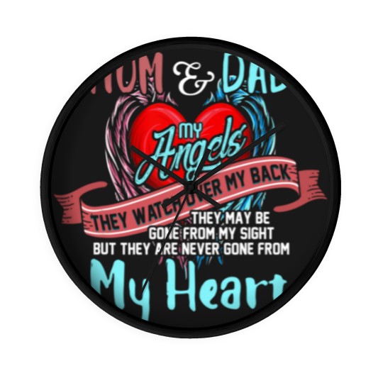 Discover Mom & Dad My Angels Wall Clocks - in memory of parents In Heaven Wall Clocks