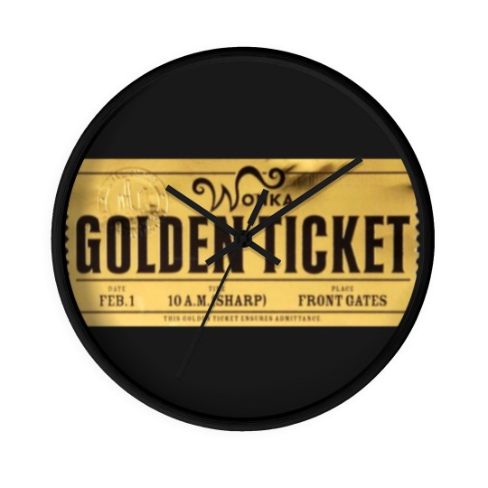 Discover Willy Wonka Golden Ticket Wall Clocks