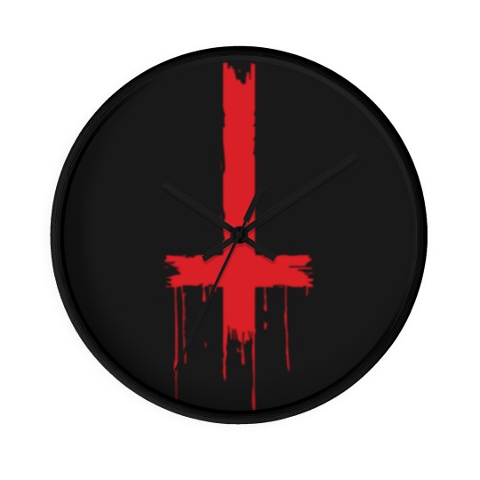 Discover Satan - upside down inverted satanic cross Wall Clocks