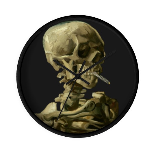 Discover Skull with Burning Cigarette by Vincent van Gogh - Skull - Wall Clocks