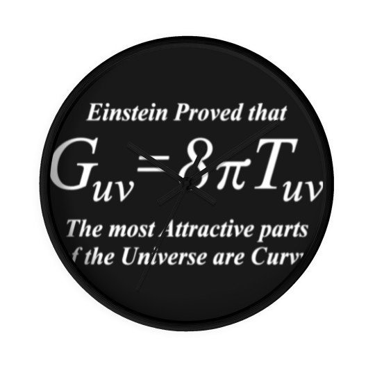 Discover Einstein Field Equation (Humor, white for dark Wall Clocks Wall Clocks