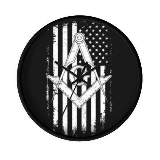 Discover Masonic American Flag Square And Compass Freemason Wall Clocks