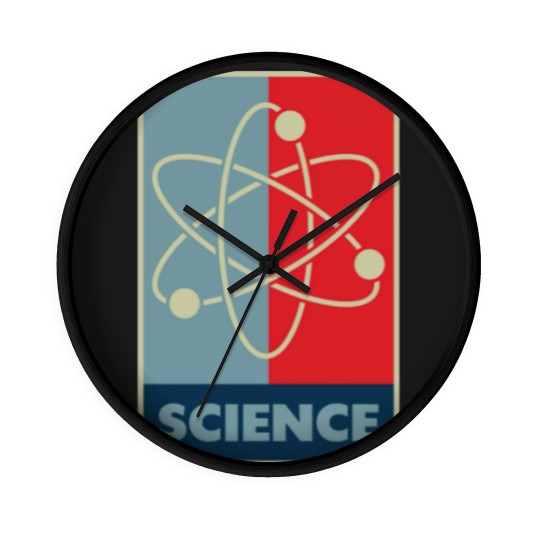 Discover Science red blue atom Wall Clocks