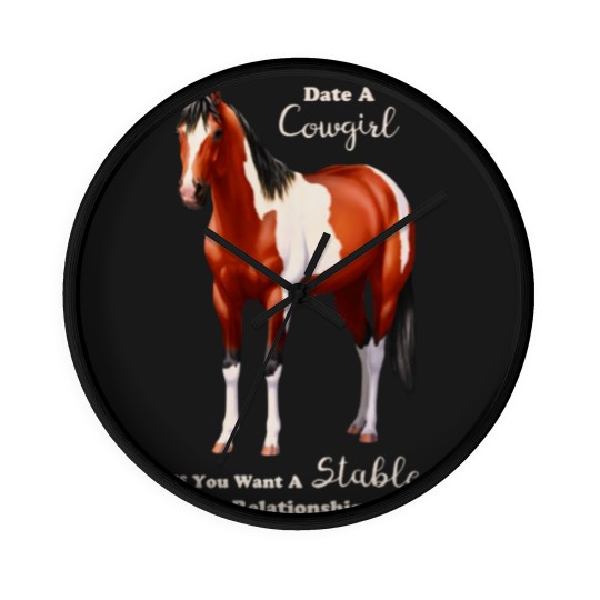 Discover Date A Cowgirl Bay Paint Horse - Horses - Wall Clocks