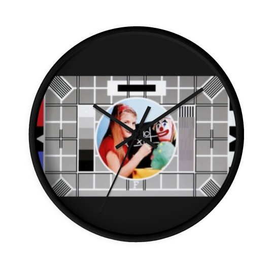 Discover BBC test card F featuring 008 Wall Clocks