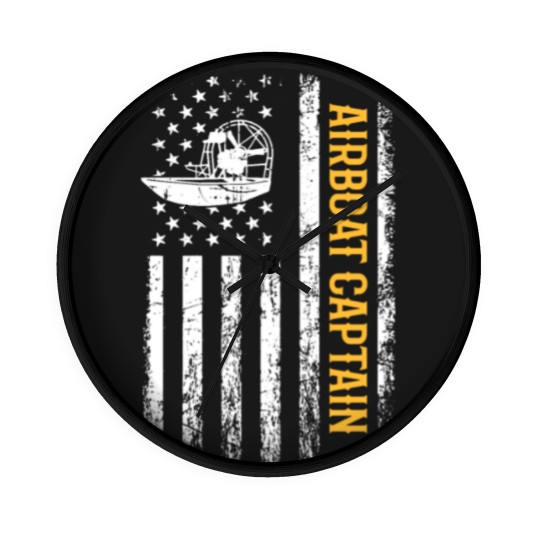 Discover Airboat American Flag, airboating Wall Clocks