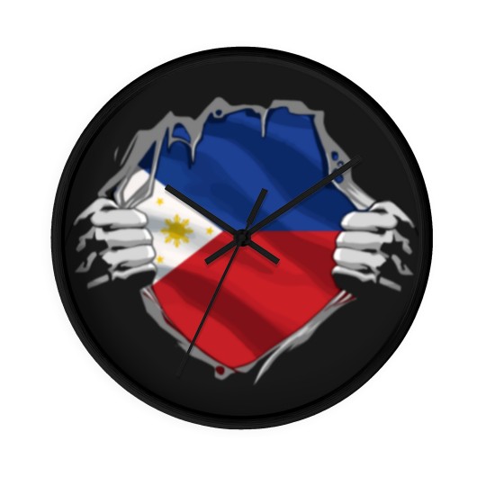 Discover Super Filipino Heritage Philippines Roots Flag Gif Wall Clocks