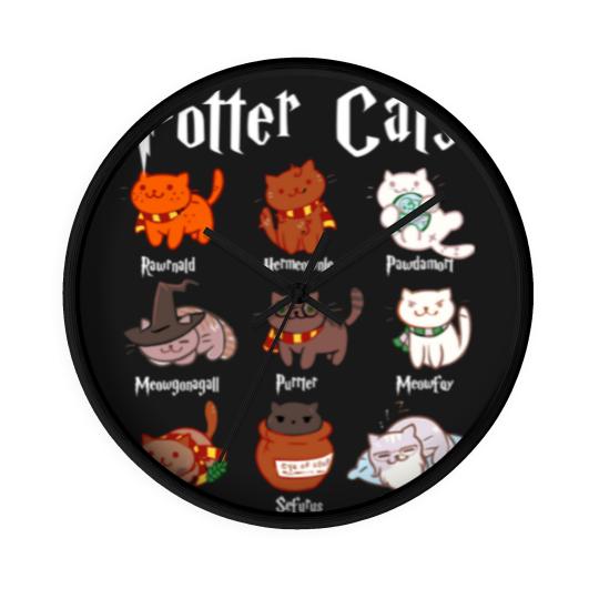 Discover Potter Cats Wall Clocks Funny Gifts For Cat Lovers - Cat - Wall Clocks