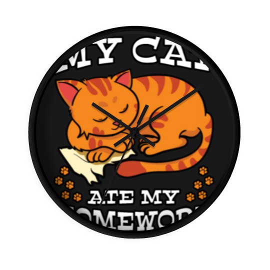 Discover My Cat Ate My Homework Wall Clocks