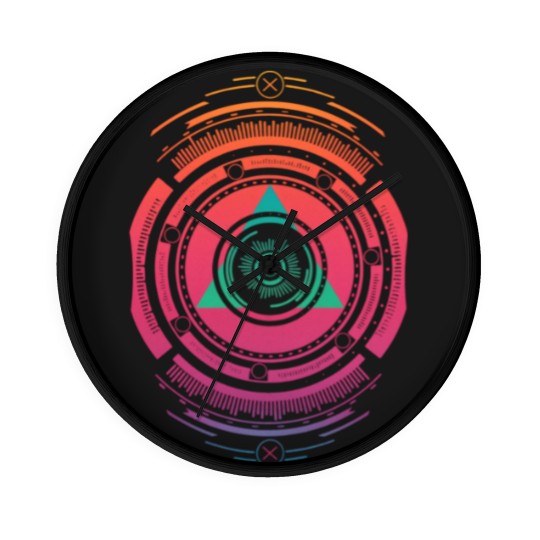 Discover Techno summer sunrise vibes Wall Clocks