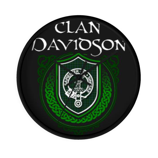 Discover Clan Davidson Surname Scottish Clan Tartan Crest Badge - Scottish Clan - Wall Clocks