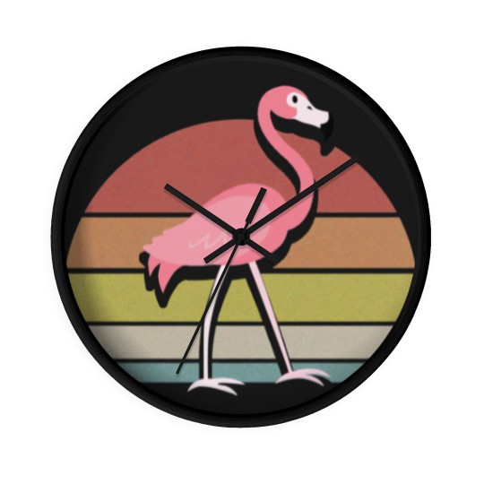 Discover Flamingo Wall Clocks Sunset Retro Vintage 70s Animal Nature Lovers - Flamingo - Wall Clocks