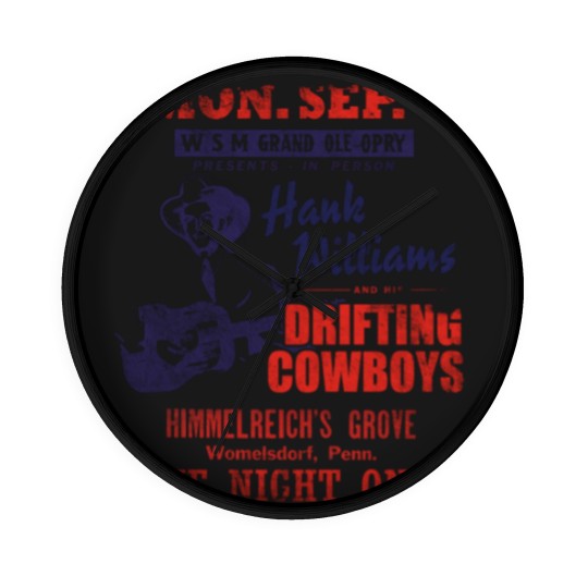 Discover Hank Williams Concert Poster, distressed - Hank Williams - Wall Clocks