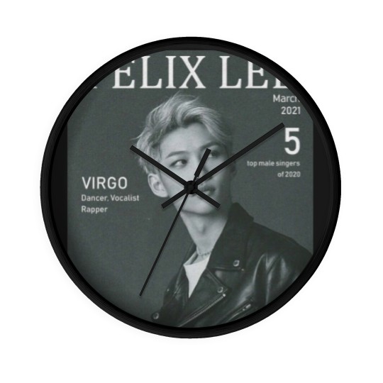 Discover Felix Lee Stray Kids Wall Clocks, B&W Stray Kids Graphic Wall Clocks, Felix Lee Stray Kids Kpop Wall Clocks