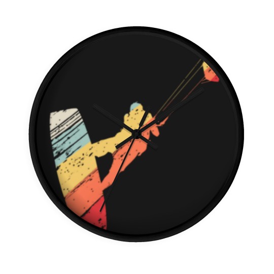 Discover Kite Boarding Kiteboarder Retro Vintage Wall Clocks