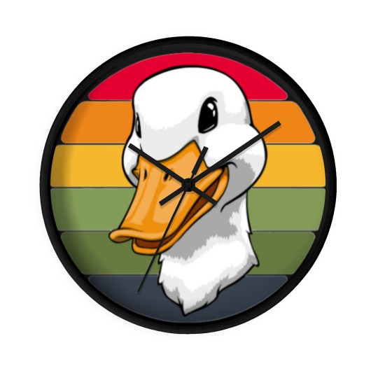 Discover Duck Head Retro Funny Water Ducklings Wall Clocks