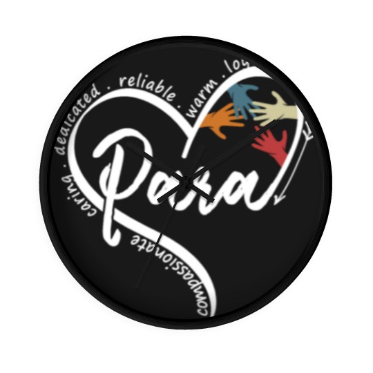 Discover Para Heart Paraprofessional Educator Paraeducator Wall Clocks