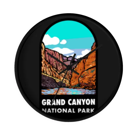 Discover Grand Canyon National Park Badge Wall Clocks