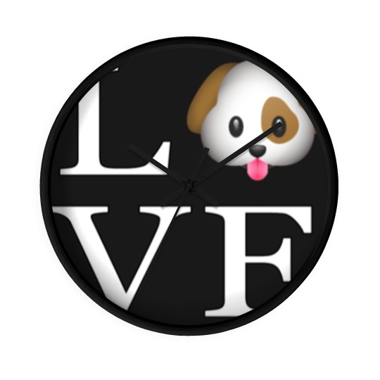 Discover Love Cute Dog _emoji icon smiley emoticon Wall Clocks