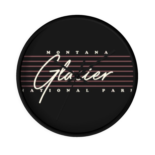 Discover Retro Glacier National Park Wall Clocks