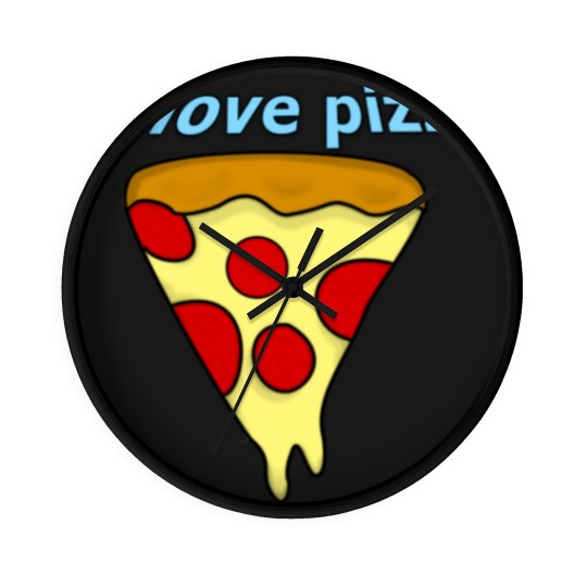 Discover I love pizza Wall Clocks