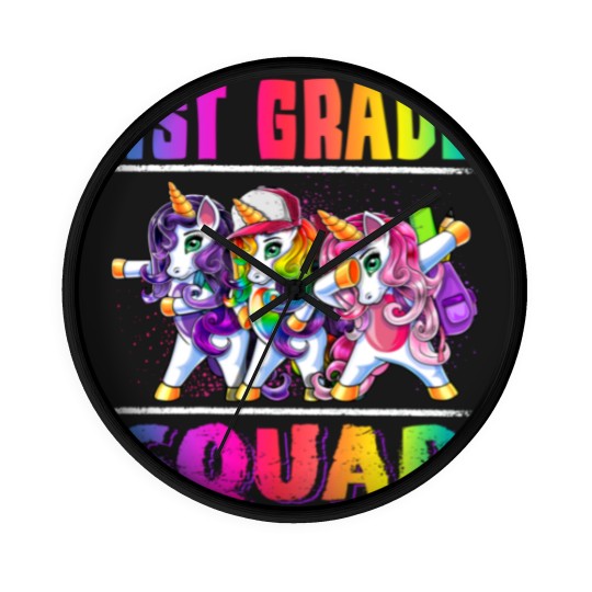 Discover 1st Grade Squad Dabbing Unicorn Back to School Backpack Girl Wall Clocks